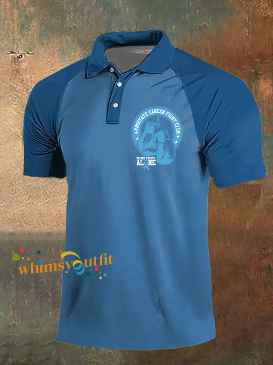 Men’s Prostate Cancer Awareness Print Casual Top Blue / S