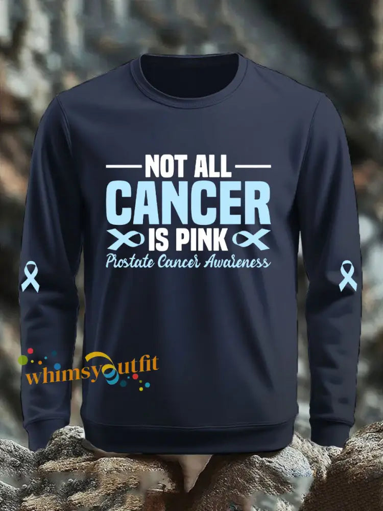 Men’s Prostate Cancer Awareness Print Casual Top Navy Blue / S