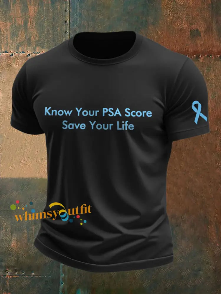 Men’s Prostate Cancer Awareness Print T Shirt Black / S