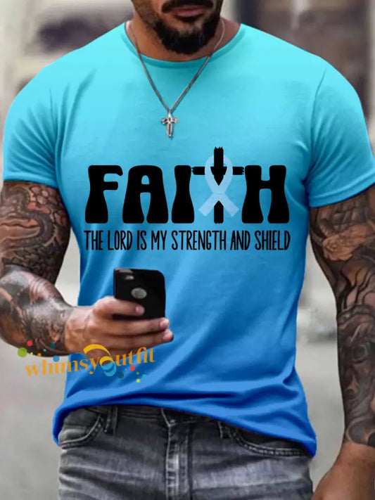 Men’s Prostate Cancer Awareness Print T Shirt Blue / S