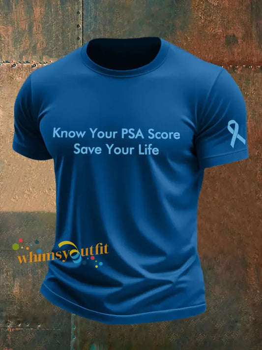 Men’s Prostate Cancer Awareness Print T Shirt Blue / S