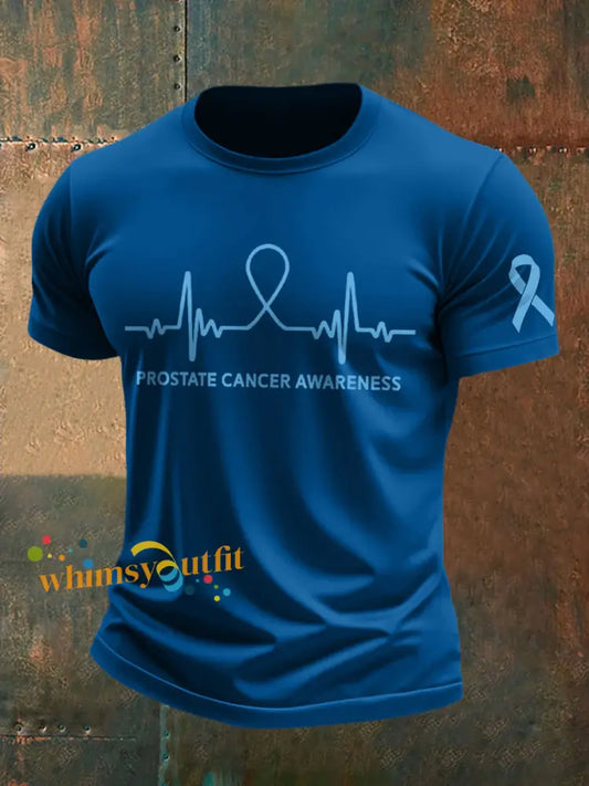 Men’s Prostate Cancer Awareness Print T Shirt Blue / S