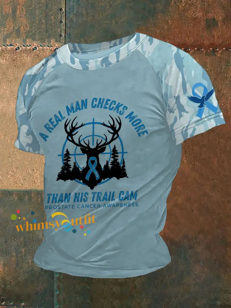 Men’s Prostate Cancer Awareness Print T Shirt Light Blue / S
