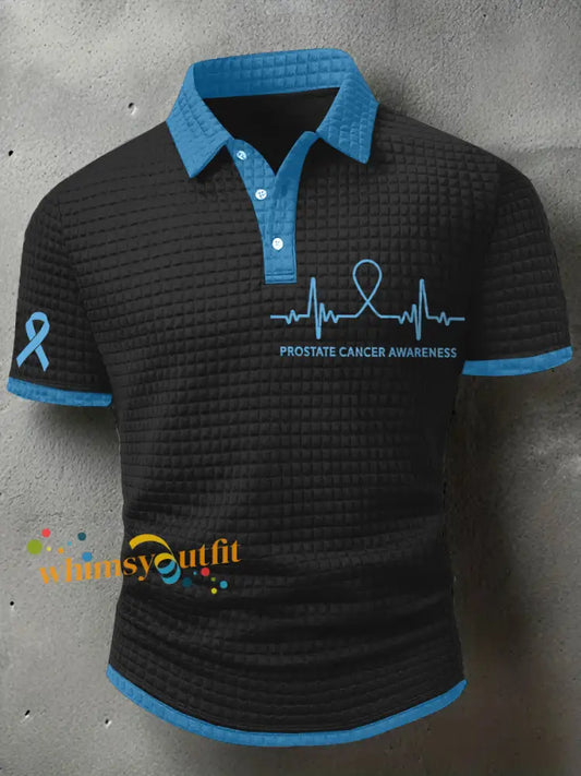 Men’s Prostate Cancer Awareness Print Waffle Top Black / S