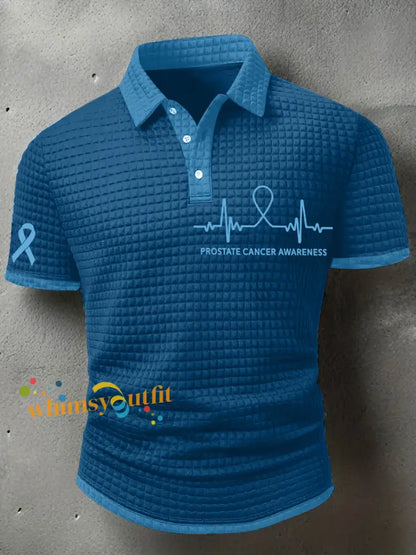 Men’s Prostate Cancer Awareness Print Waffle Top Navy Blue / S