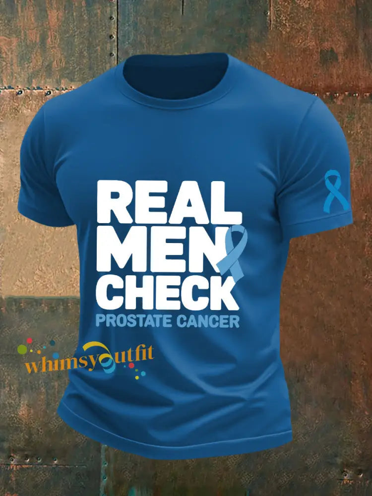 Men’s Prostate Cancer Awareness T Shirt Blue / S