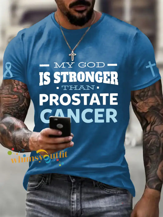 Men’s Prostate Cancer Awareness T Shirt Blue / S