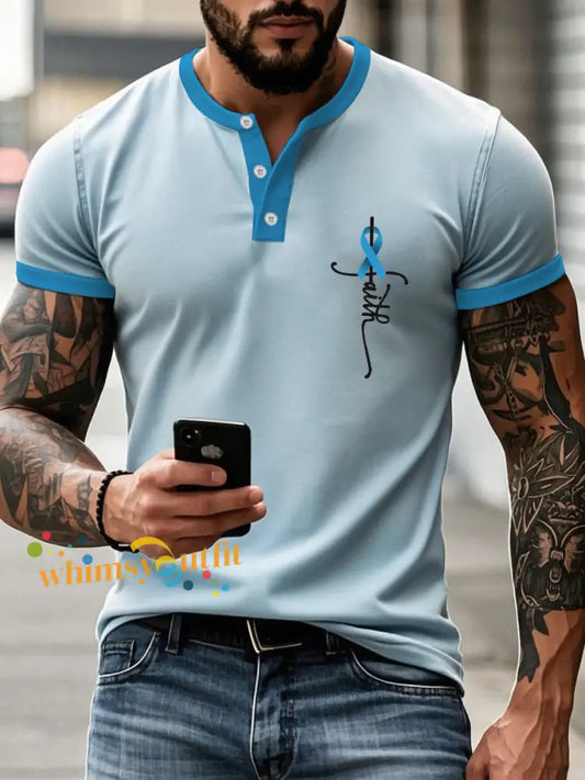 Men’s Prostate Cancer Awareness T Shirt Light Blue / S
