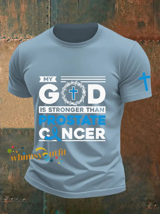 Men’s Prostate Cancer Awareness T Shirt Sky Blue / S