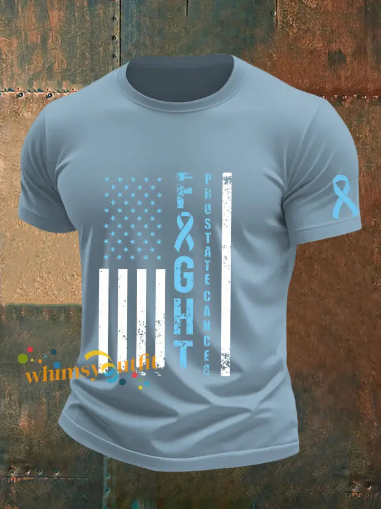 Men’s Prostate Cancer Awareness T Shirt Sky Blue / S