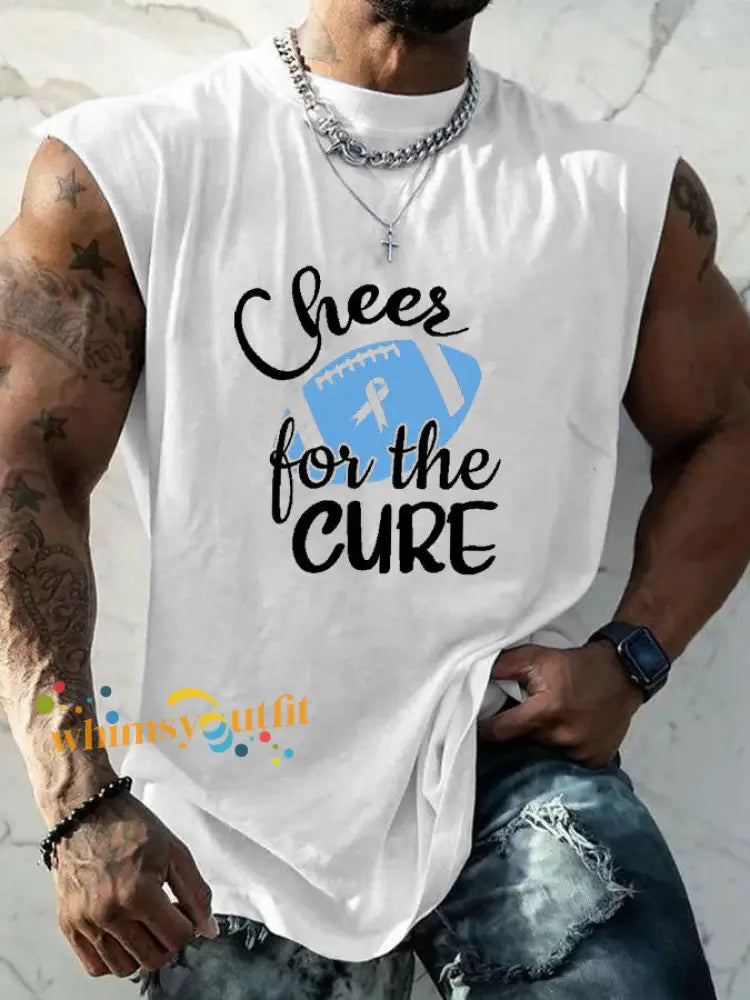Men’s Prostate Cancer Awareness Vest White / S