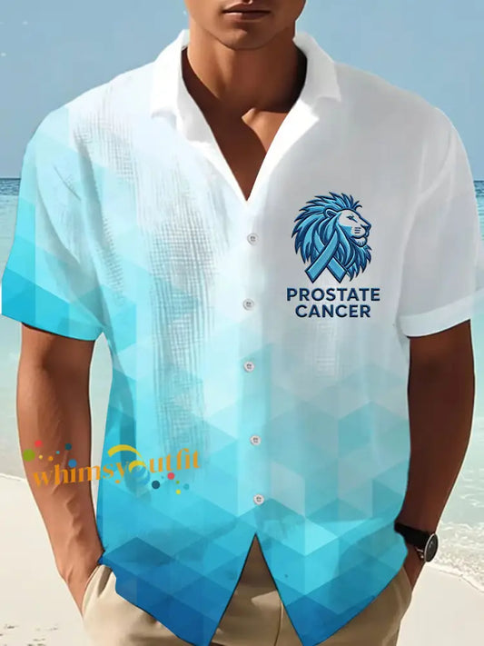 Men’s Prostate Cancer Awareness Waffle Shirt As picture / S