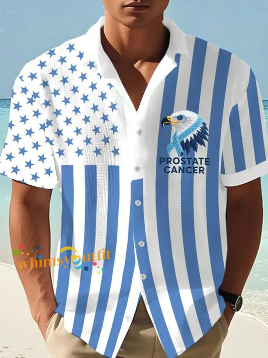 Men’s Prostate Cancer Awareness Waffle Shirt As picture / S