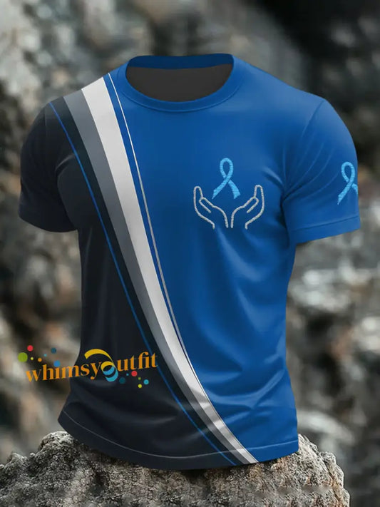 Men’s Prostate Cancer Blue Ribbon T Shirts Blue / S