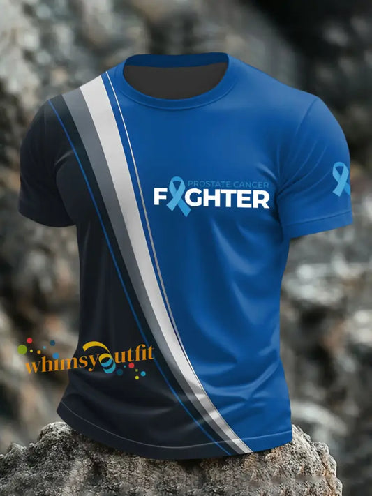 Men’s Prostate Cancer Fighter T shirts Blue / S