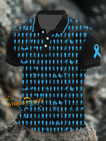 men’s prostate cancer male body figure tops Black / S