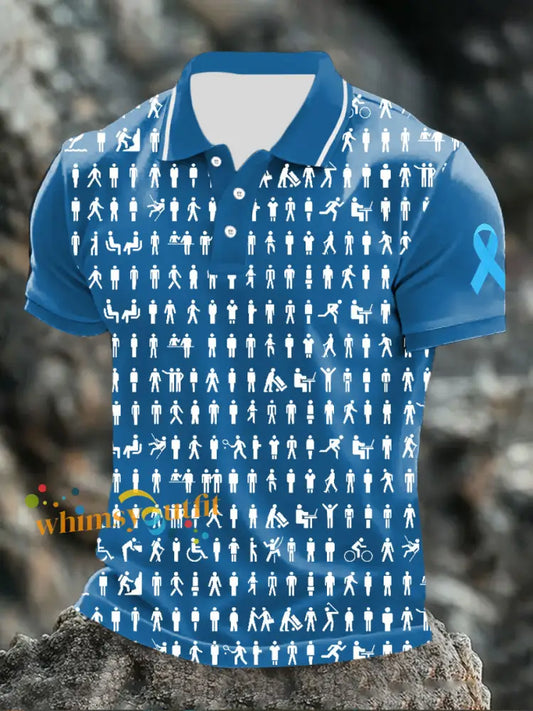 men’s prostate cancer male body figure tops Blue / S