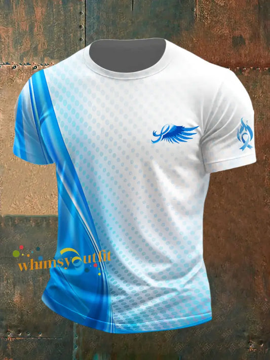 Men’s Prostate Cancer Printed Vintage Fashion Loose Short Sleeve T Shirt Blue / S