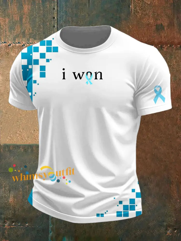 Men’s Prostate Cancer Printed Vintage Fashion Loose Short Sleeve T Shirt White / S