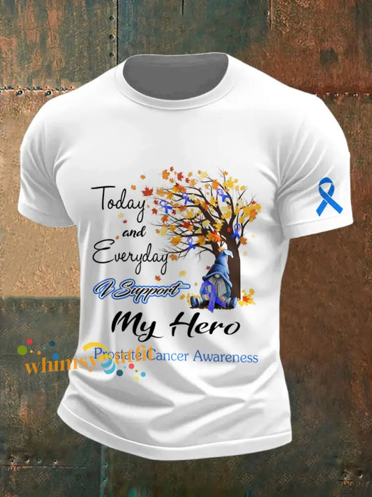 Men’s Prostate Cancer Printed Vintage Fashion Loose Short Sleeve T Shirt White / S
