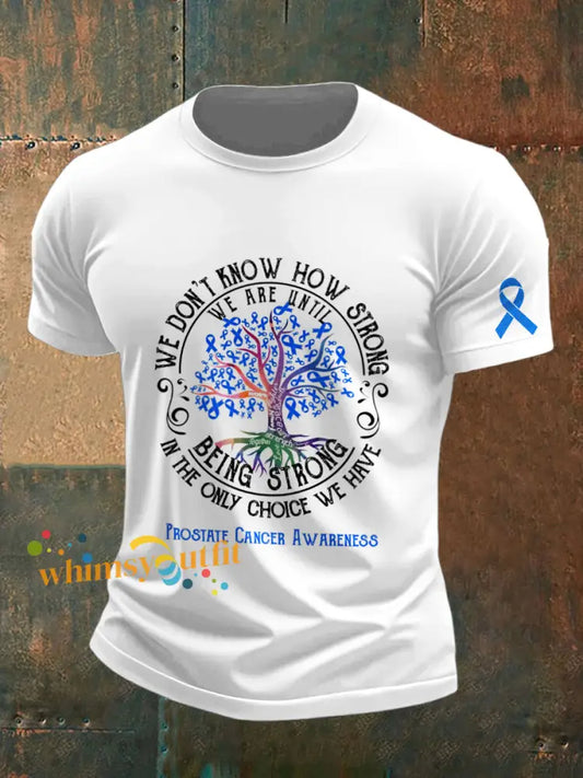 Men’s Prostate Cancer Printed Vintage Fashion Loose Short Sleeve T Shirt White / S