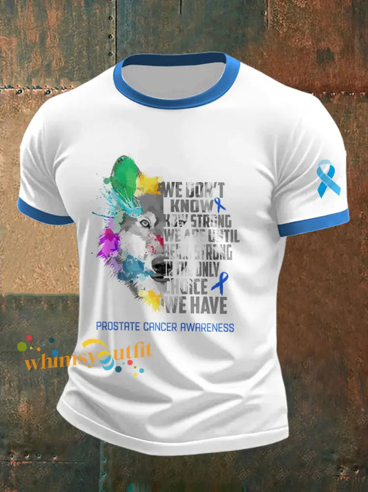 Men’s Prostate Cancer Printed Vintage Fashion Loose Short Sleeve T Shirt White / S