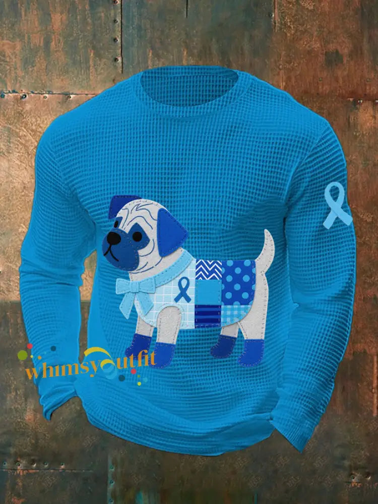 Men’s Prostate Cancer Pug Tops Blue / S