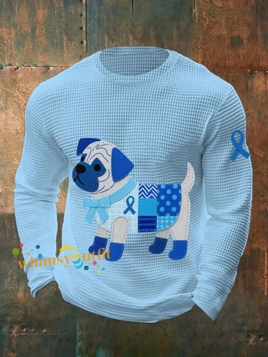 Men’s Prostate Cancer Pug Tops Light Blue / S