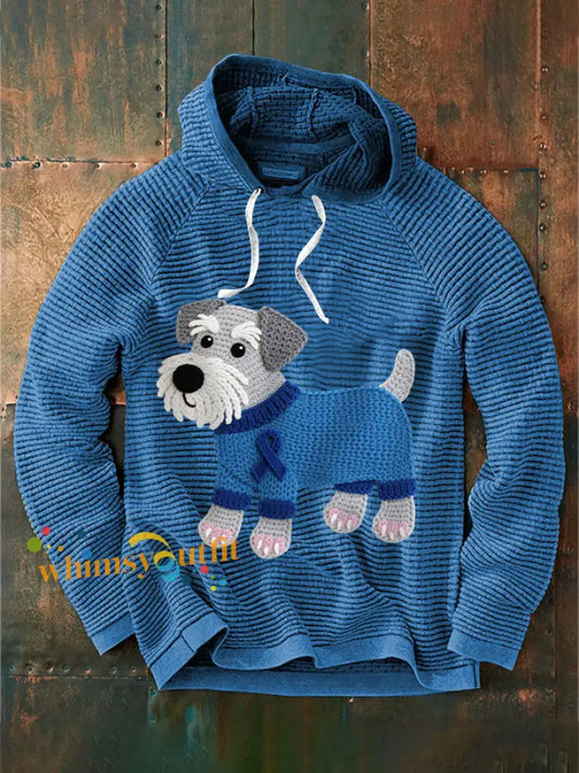 Men’s Prostate Cancer Schnauzer Hoodie Blue / S