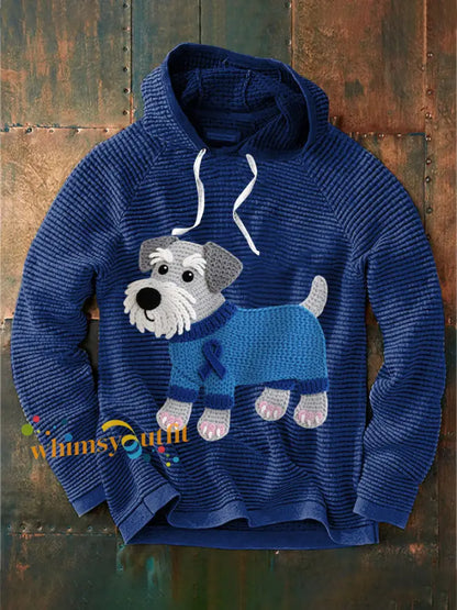 Men’s Prostate Cancer Schnauzer Hoodie Navy Blue / S