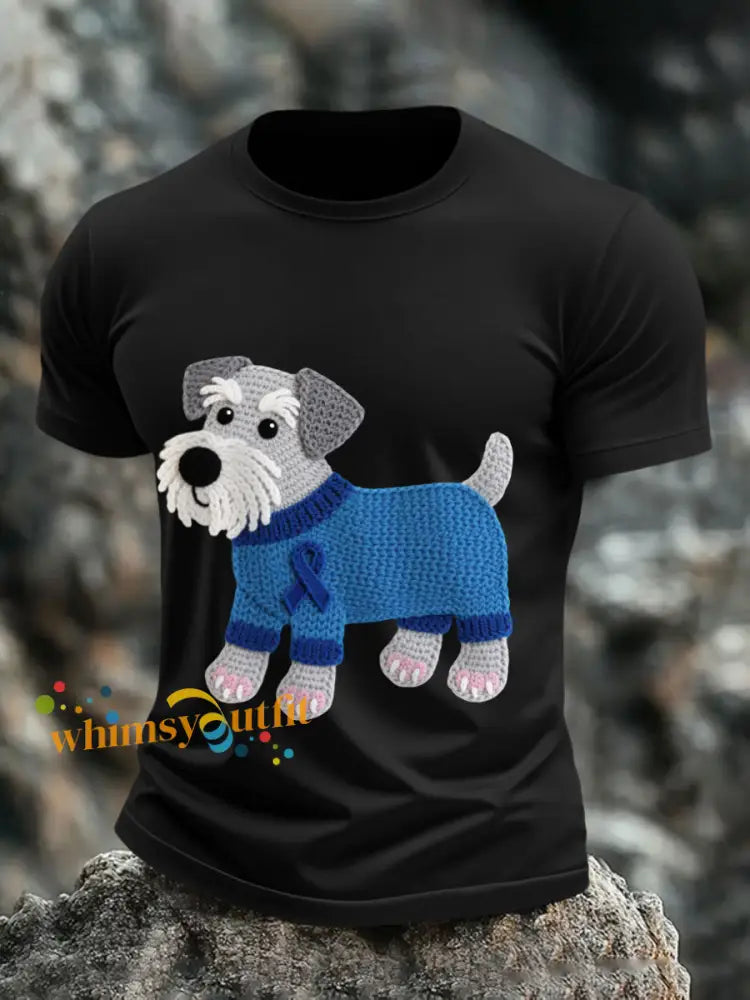 Men’s Prostate Cancer Schnauzer T Shirts Black / S