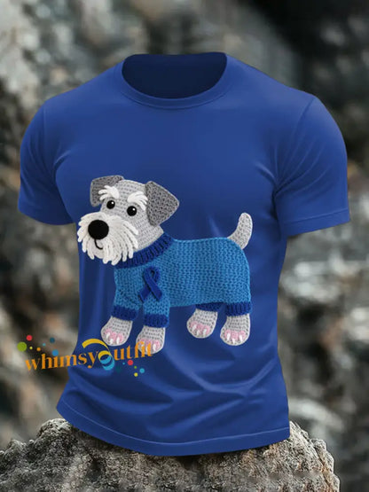 Men’s Prostate Cancer Schnauzer T Shirts Royal Blue / S