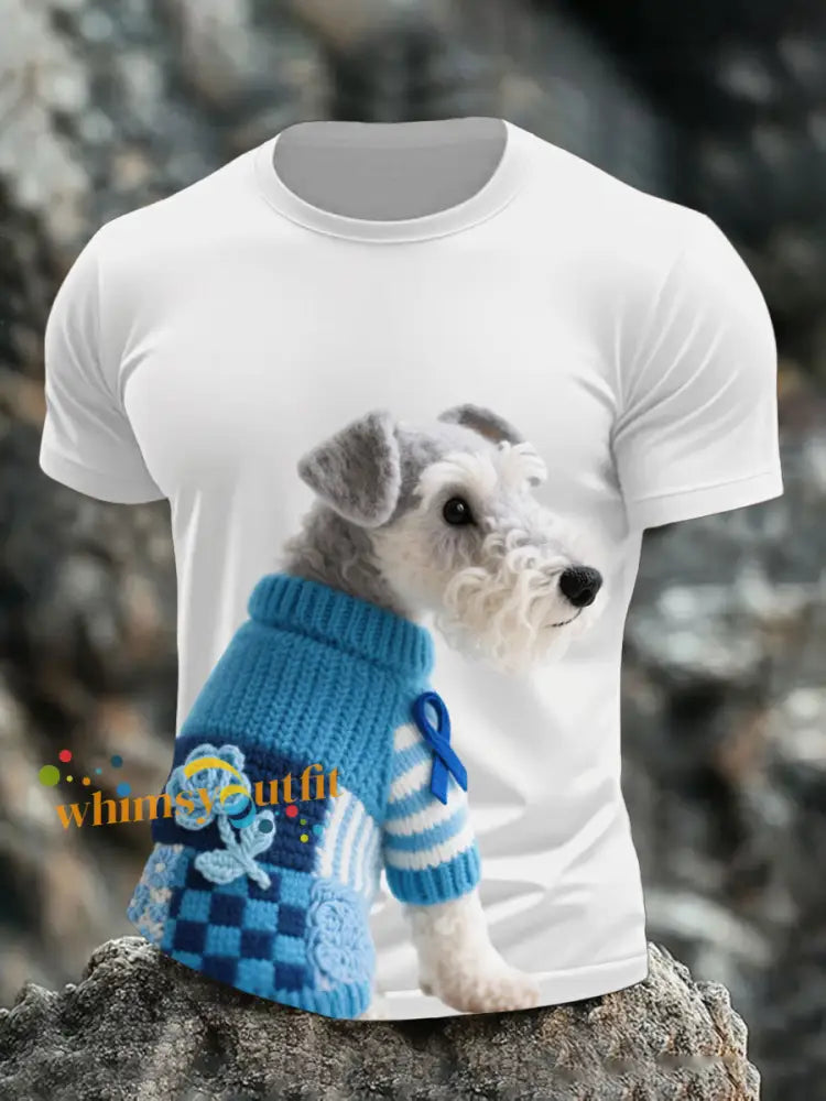 Men’s Prostate Cancer Schnauzer T Shirts White / S