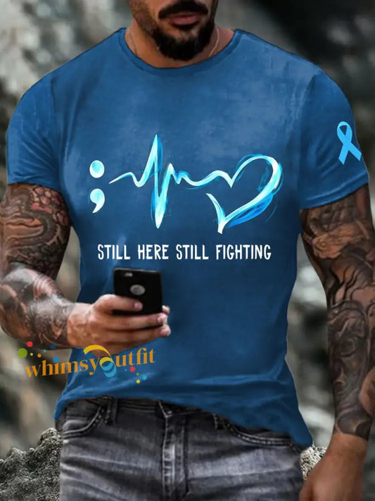 Men’s Prostate Cancer T Shirts Blue / S