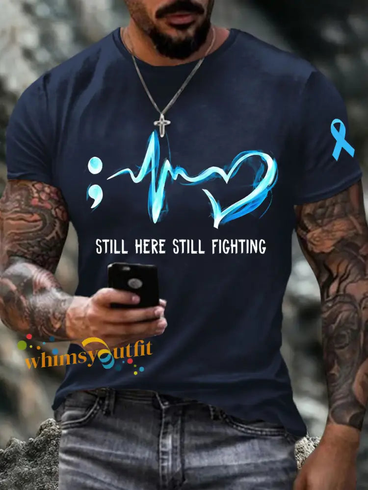 Men’s Prostate Cancer T Shirts Navy Blue / S