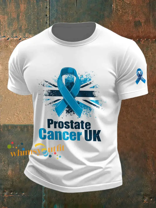 Men’s Prostate Cancer UK Printed Short Sleeved Round Neck T shirt White / S
