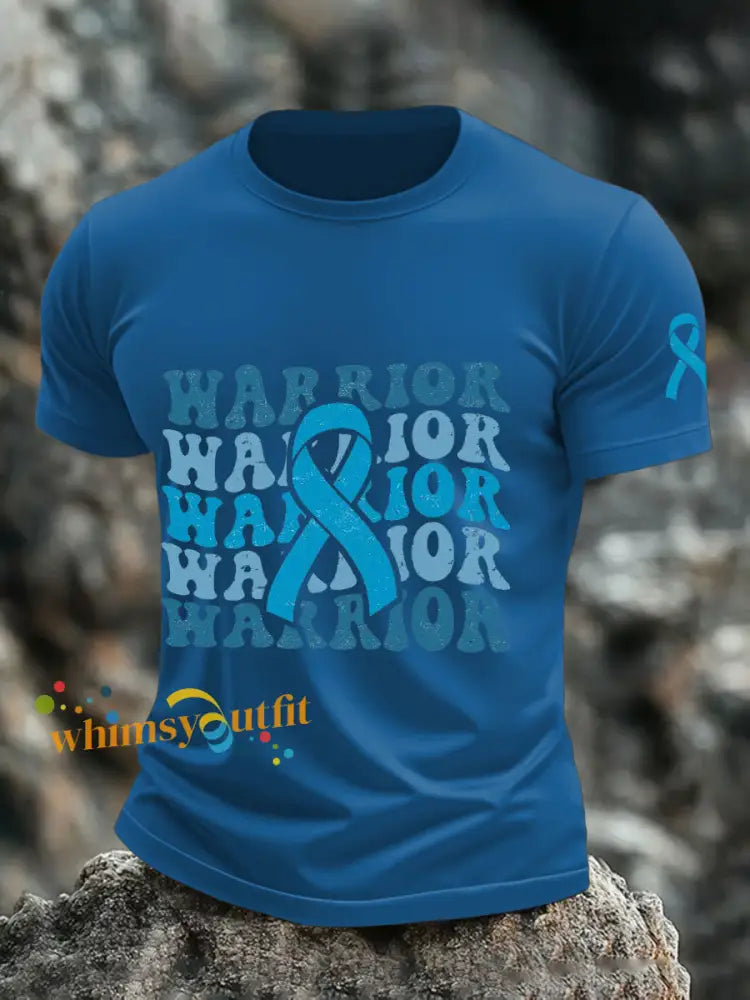 Men’s Prostate Cancer Warrior T Shirts Blue / S