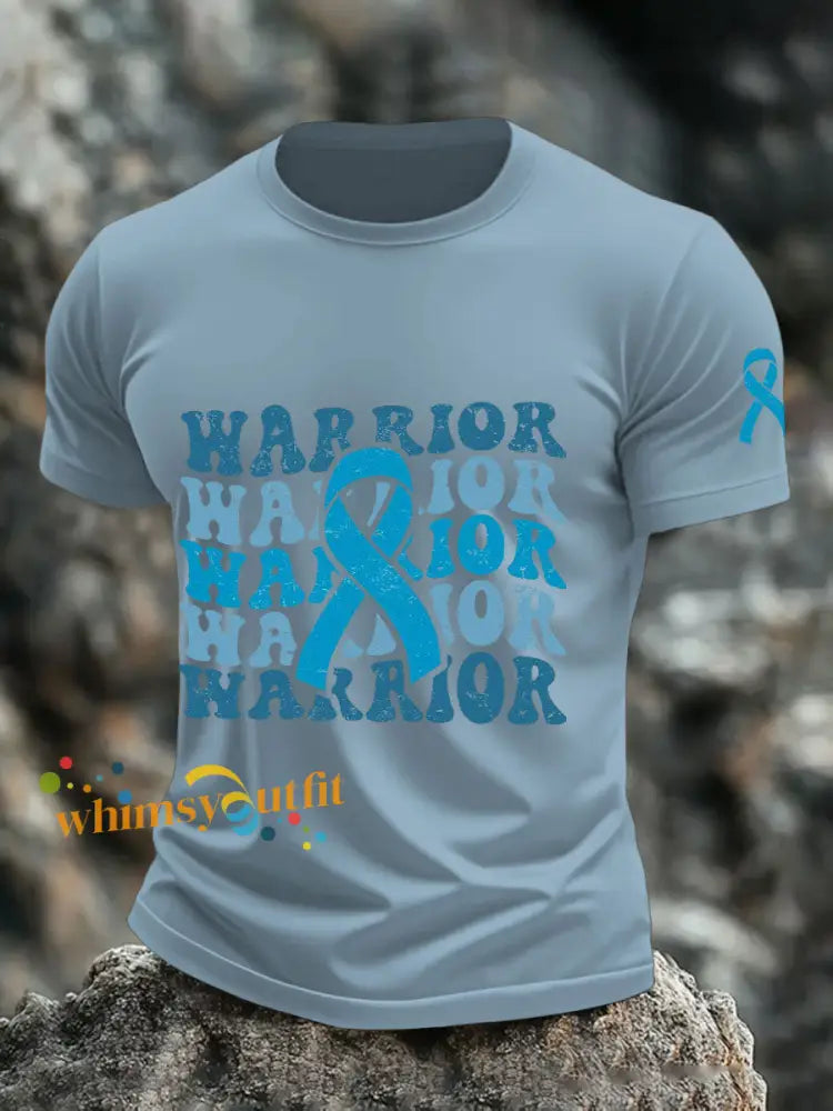 Men’s Prostate Cancer Warrior T Shirts Sky Blue / S