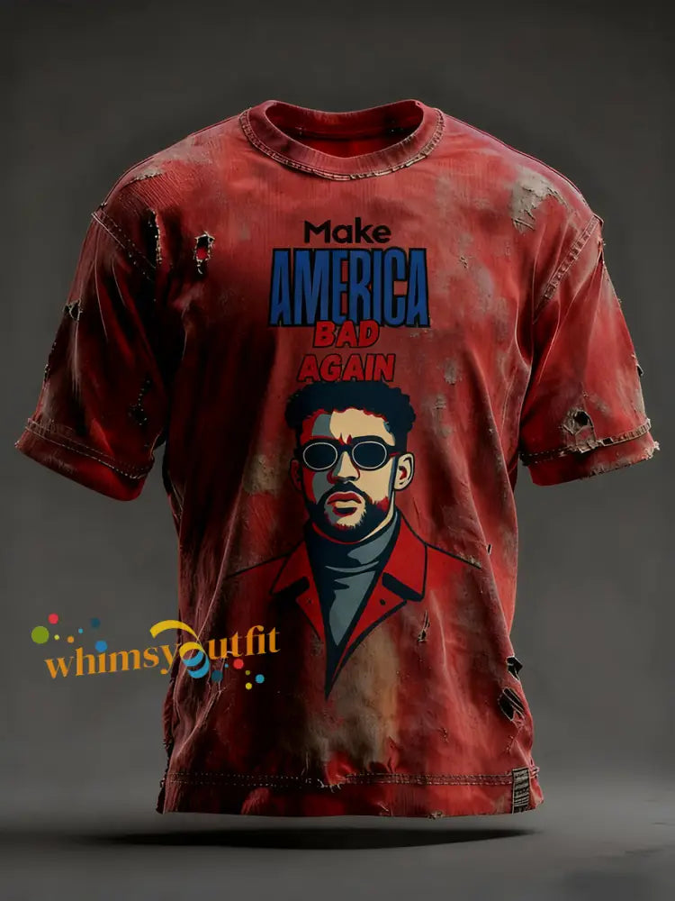 Men’s Puerto Rican Singer Printed T-Shirt Red / S