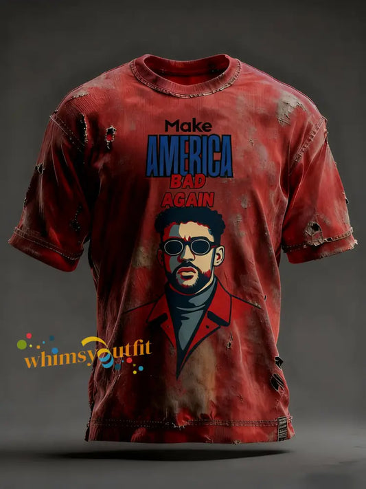 Men’s Puerto Rican Singer Printed T-Shirt Red / S