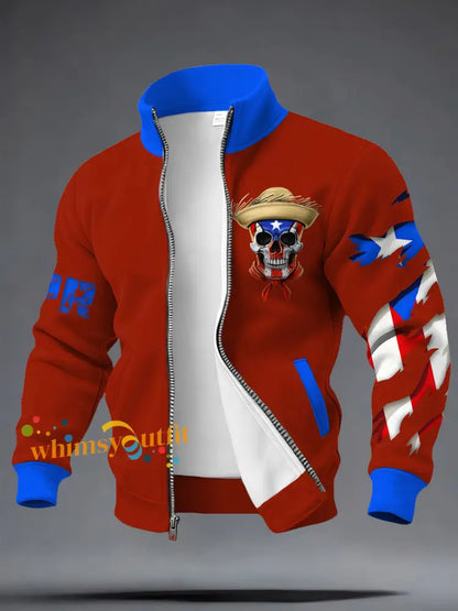 Men’s Puerto Rico Art Printed Coat Red / S