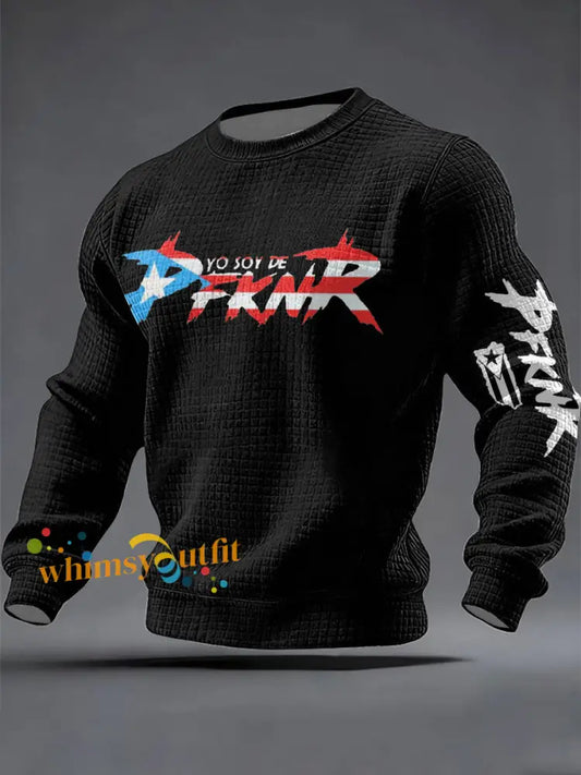 Men’s Puerto Rico Art Printed Sweatshirt Black / S