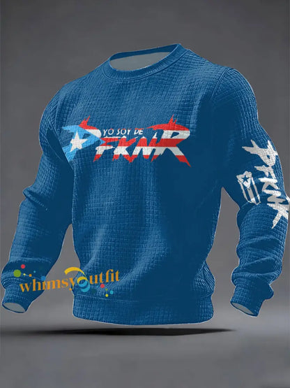 Men’s Puerto Rico Art Printed Sweatshirt Blue / S