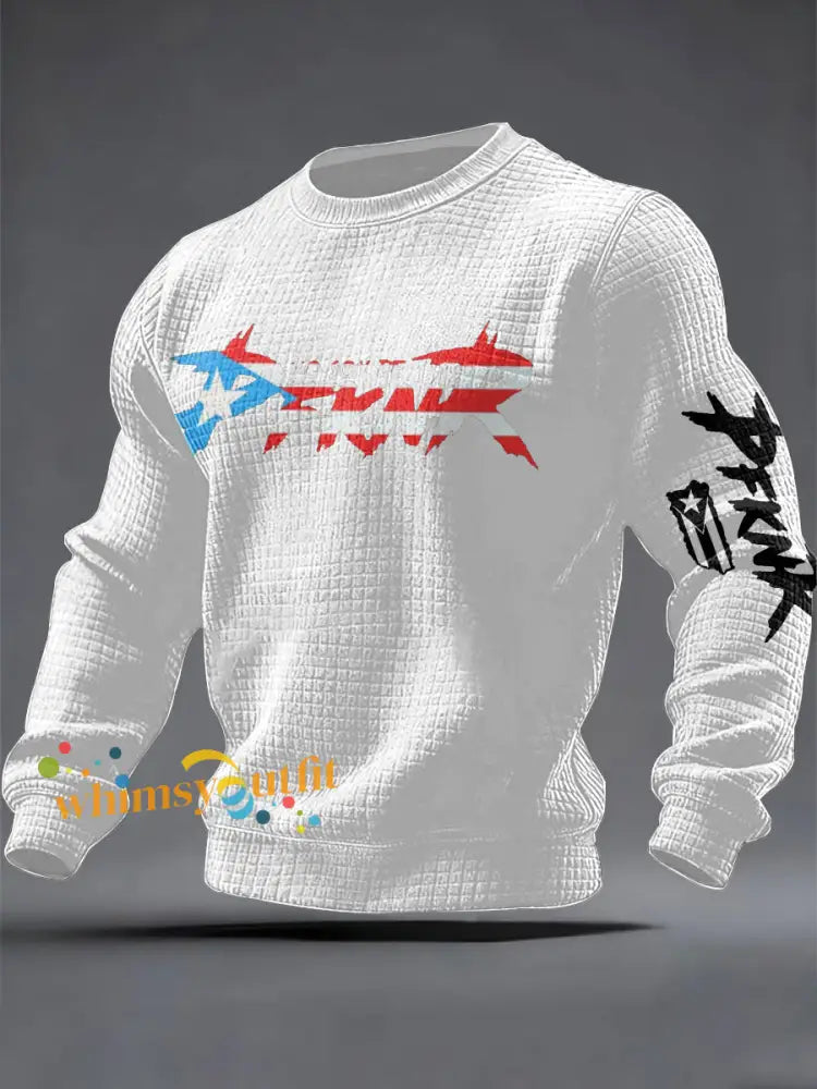 Men’s Puerto Rico Art Printed Sweatshirt White / S