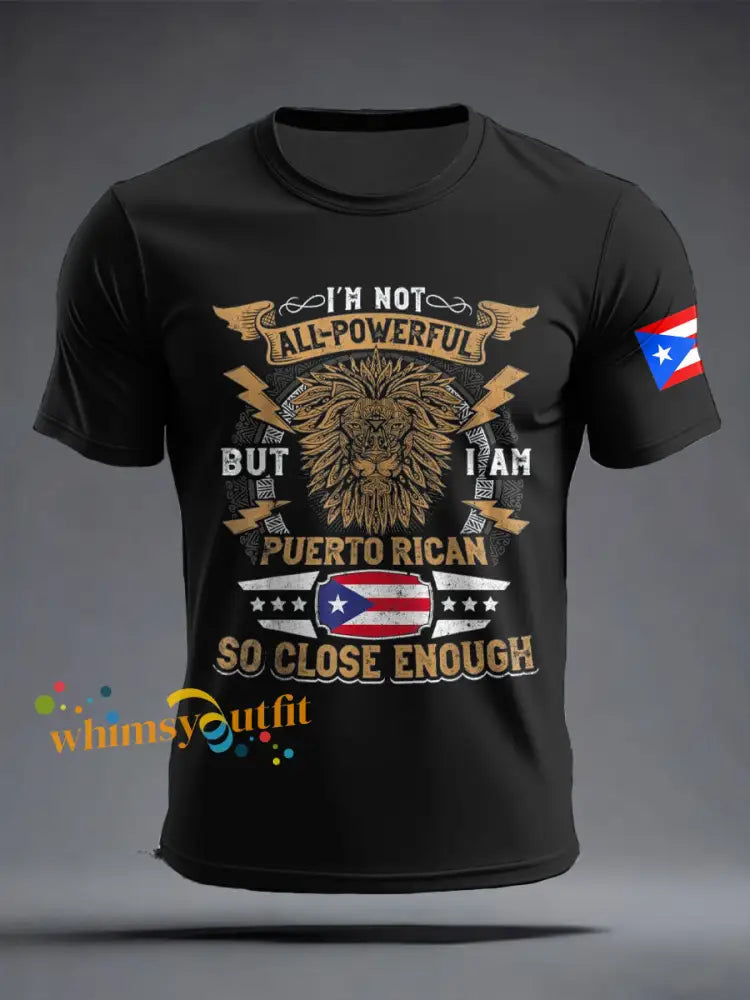 Men’s Puerto Rico Art Printed T-shirt Black / S