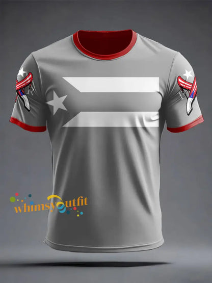 Men’s Puerto Rico Art Printed T-shirt Light Gray / S