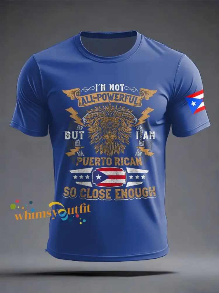 Men’s Puerto Rico Art Printed T-shirt Royal Blue / S