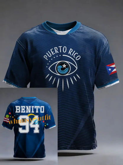 Men’s Puerto Rico Benito Bad Bunny short sleeves t-shirt Navy Blue / S