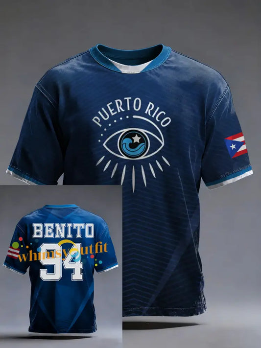 Men’s Puerto Rico Benito Bad Bunny short sleeves t-shirt Navy Blue / S