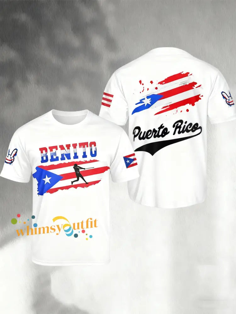 Men’s Puerto Rico Benito Bad Bunny short sleeves t-shirt White / S